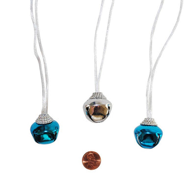 Blue and Silver Winter Jingle Bell Necklaces